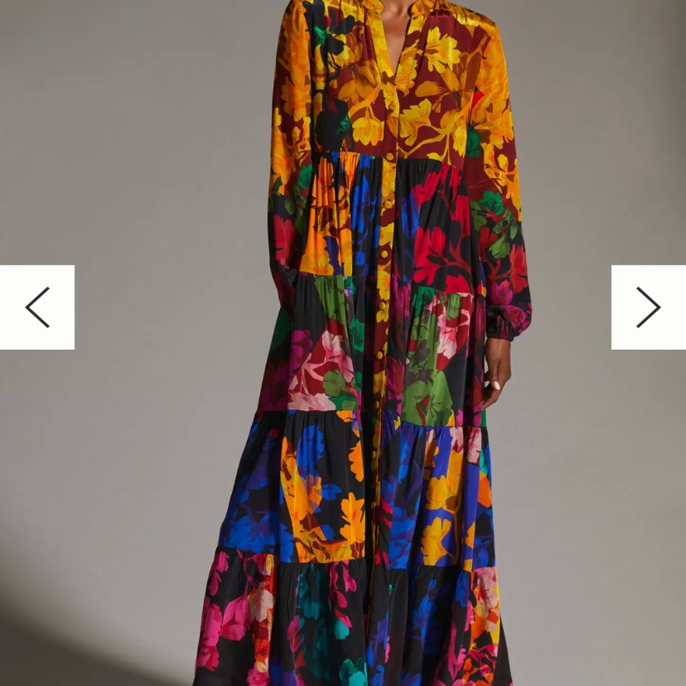 New Anthropologie Siddhartha bansal tiered maxi dress